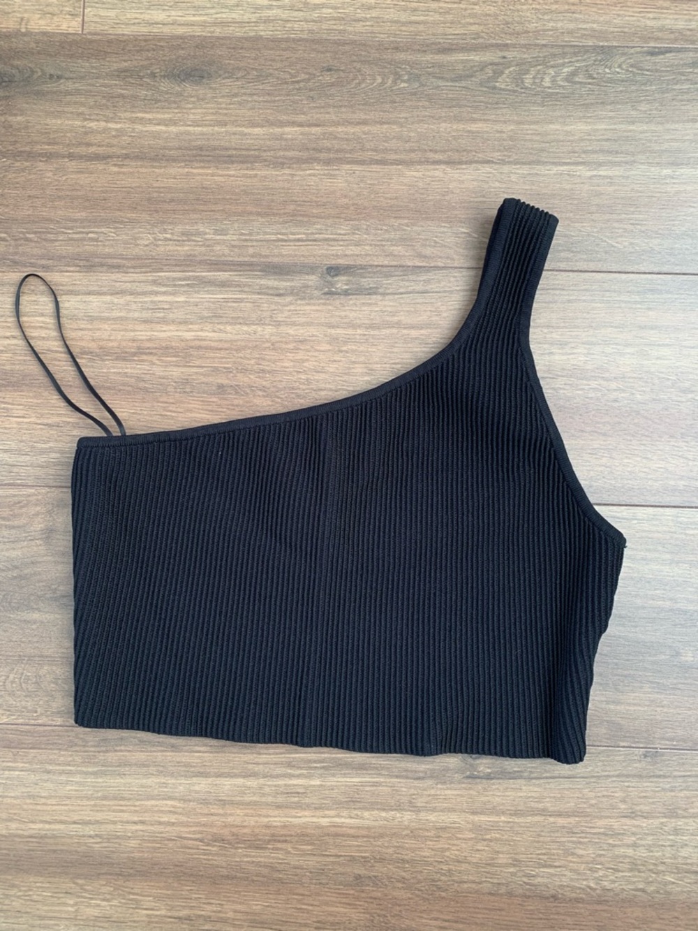 Aritzia Babaton sz L sculpt knit one shoulder tank black - Picture 2 of 7